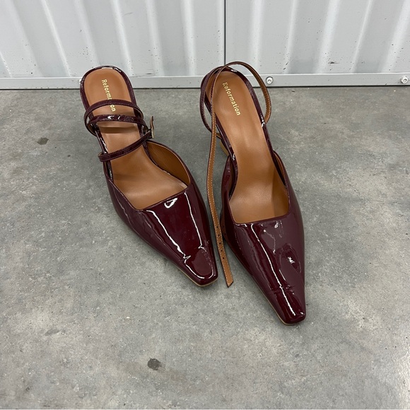 Reformation Burgundy Patent Leather Heels - Picture 1 of 7